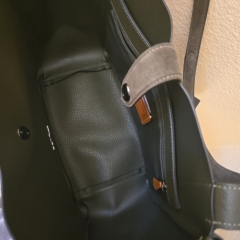 Coach Hadley Turnlock Tote Shoulder Bag In Suede - Picture 16 of 16